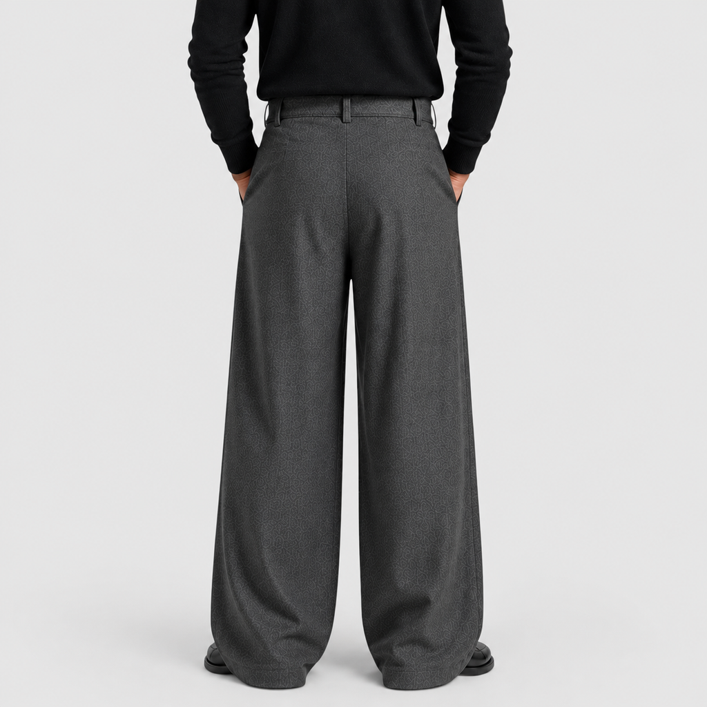 Men's Straight-Leg Pleated Tailored Trousers — view 5