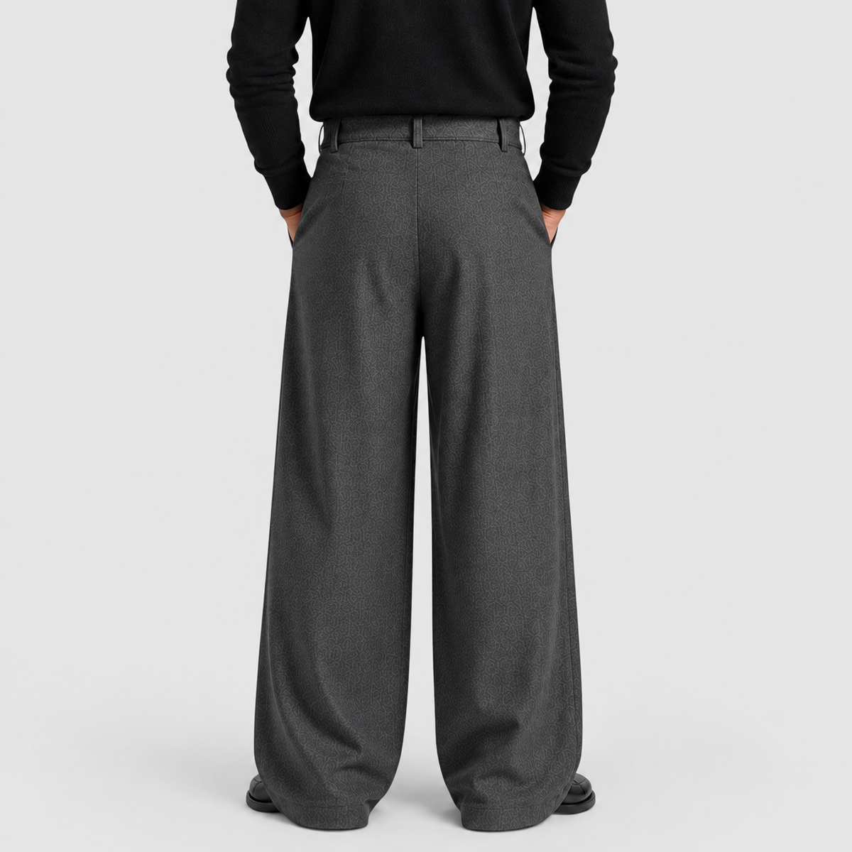 Men's Straight-Leg Pleated Tailored Trousers — view 5