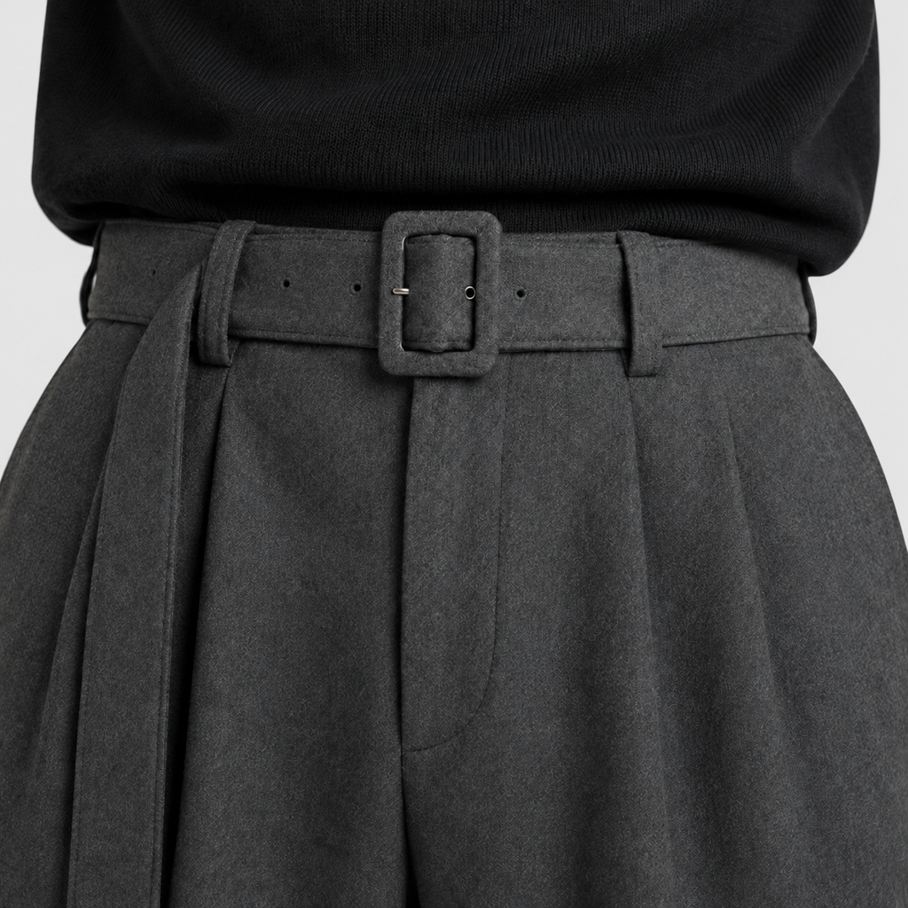 Men's Straight-Leg Pleated Tailored Trousers — view 7