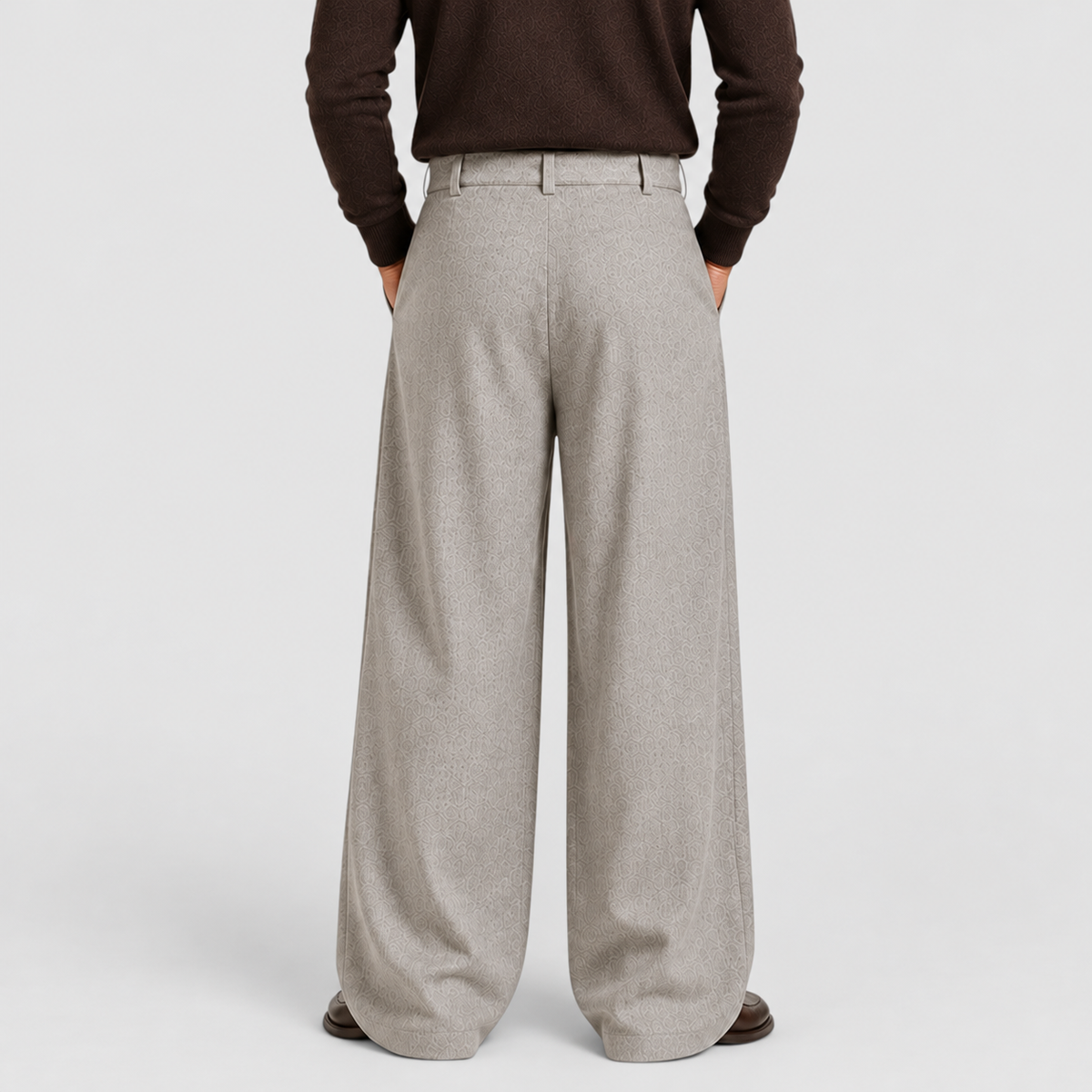 Men's Straight-Leg Pleated Tailored Trousers — view 9