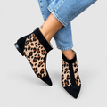 Women's Leopard-Print Ankle Boots in Black — view 1