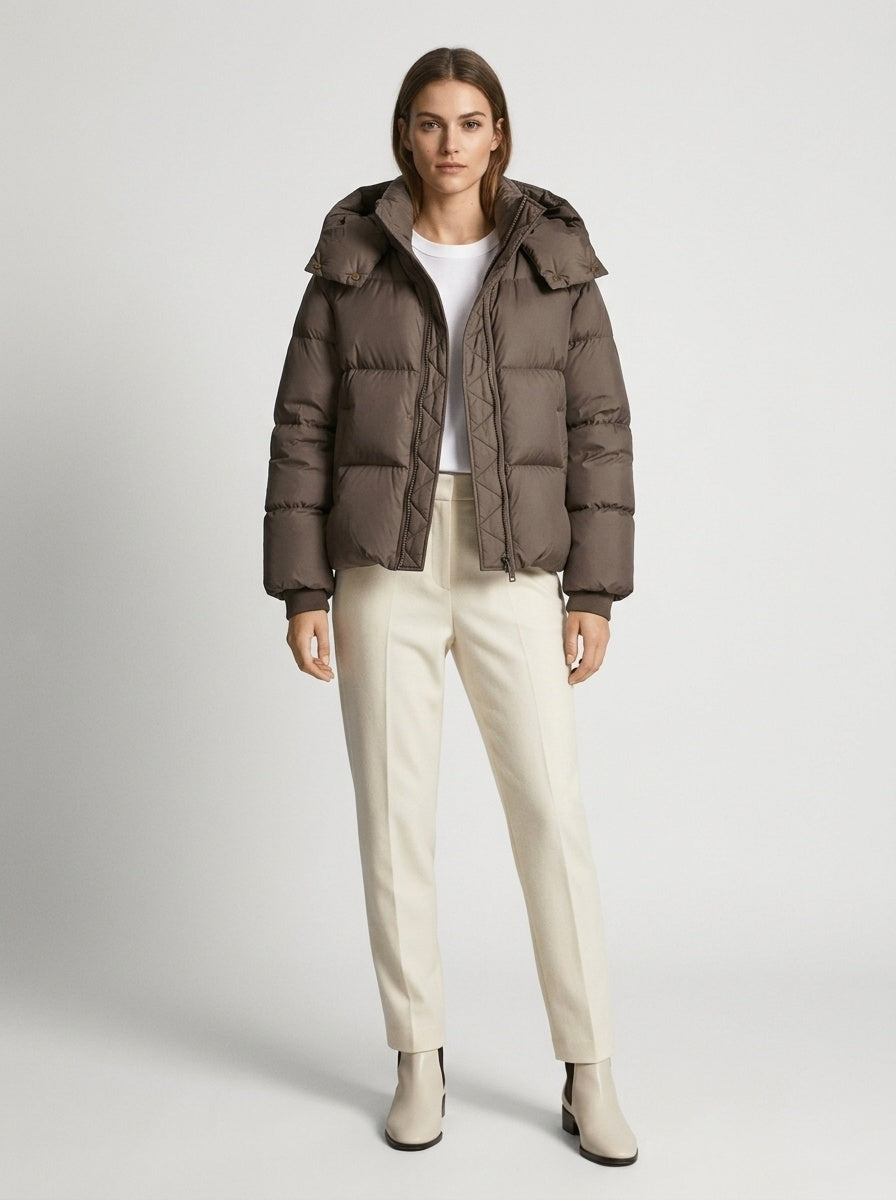 Aeron | Women's Cropped Puffer Jacket with Drawstring Hem