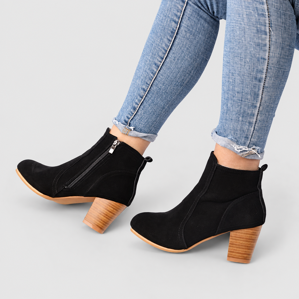 Women's Ankle Boots with Block Heel in Black — view 8