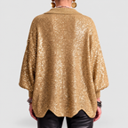 Women's Oversized Collared Cardigan with Gold-Tone Buttons — view 5