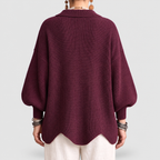 Women's Oversized Collared Cardigan with Gold-Tone Buttons — view 6