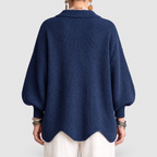 Women's Oversized Collared Cardigan with Gold-Tone Buttons — view 7