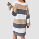 Ailsa | Women's Oversized Colour-Block Knit Jumper Dress with Puff Sleeves