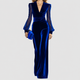Alberta-May | Women's Elegant Velvet Jumpsuit with Mesh Sleeves