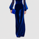 Alberta-May | Women's Elegant Velvet Jumpsuit with Mesh Sleeves