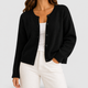 Alberta | Women's Button-Up Long-Sleeve Round-Neck Knit Cardigan