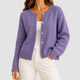 Alberta | Women's Button-Up Long-Sleeve Round-Neck Knit Cardigan