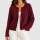 Alberta | Women's Button-Up Long-Sleeve Round-Neck Knit Cardigan