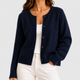 Alberta | Women's Button-Up Long-Sleeve Round-Neck Knit Cardigan