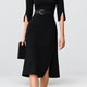 Albina | Women's Classic Black Midi Dress with Belt