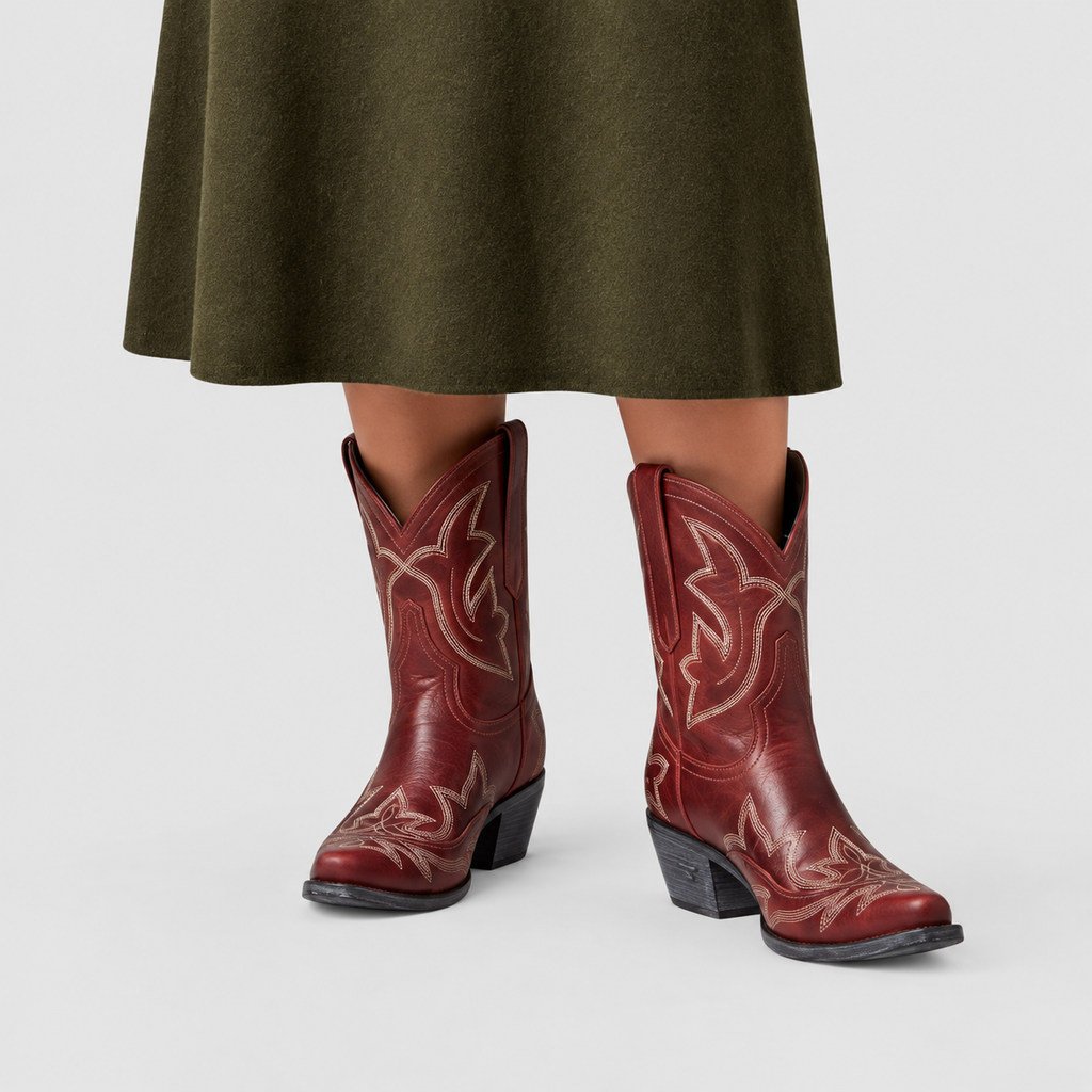 Women's Embroidered Western Boots with Pointed Toe — view 2