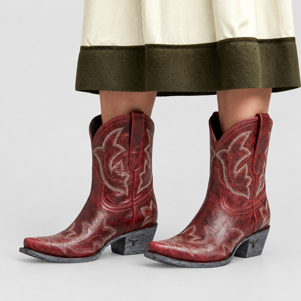 Women's Embroidered Western Boots with Pointed Toe — view 5
