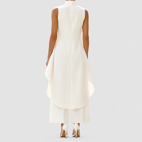 Women's High-Neck Top and Wide-Leg Trouser Set — view 2