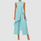 Alessia | Women's High-Neck Top and Wide-Leg Trouser Set