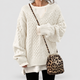 Alethea | Women's Oversized Cable Knit V-Neck Layered Jumper
