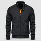 Men's Zip-Up Bomber Jacket in Black — view 1