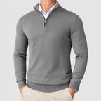 Men's Classic Half-Zip Jumper in Silver — view 7