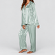 Allegra | Women's Satin-Look Pyjama Set with Long Sleeves and Button Closure