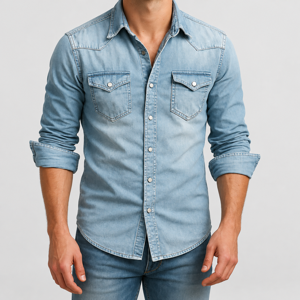 Men's Casual Denim Shirt — view 3
