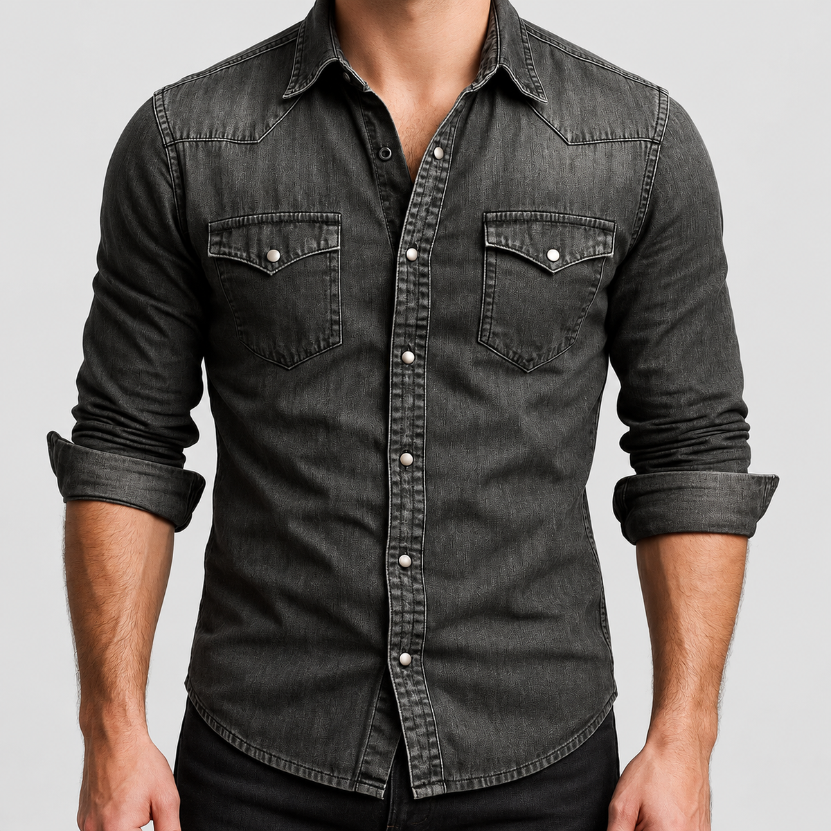 Men's Casual Denim Shirt — view 9