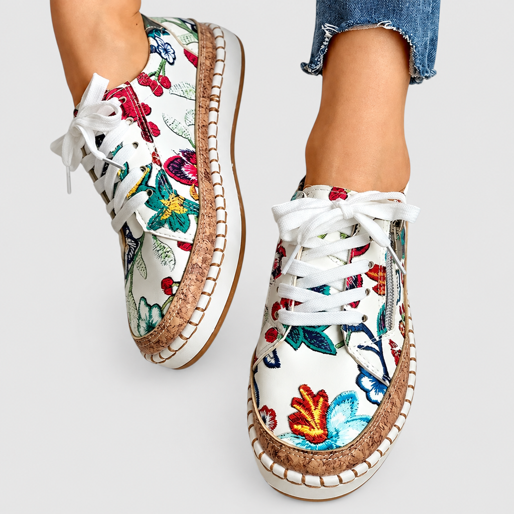 Women's Floral Lace-Up Shoes — view 3