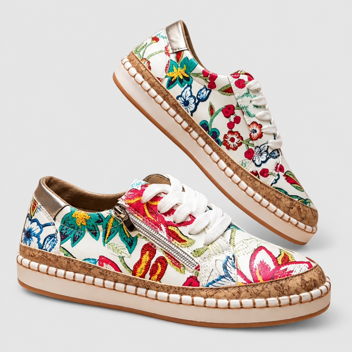 Women's Floral Lace-Up Shoes — view 4