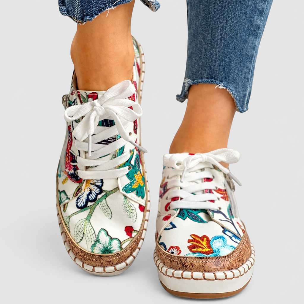 Women's Floral Lace-Up Shoes — view 6