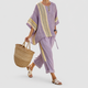 Angelica | Women's Striped Top and Cropped Trouser Set
