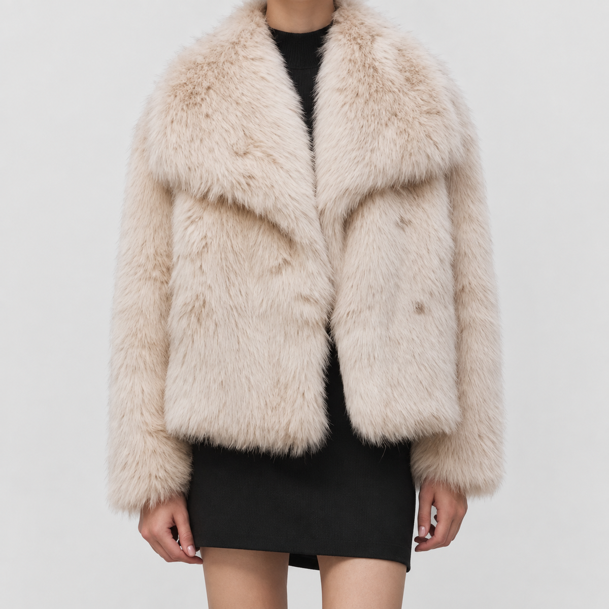 Women's Oversized Fluffy Large Lapel Coat — view 3