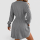 Annette | Women's Cable Knit Jumper Dress with Fitted Waist and Flared Skirt