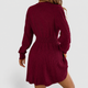 Annette | Women's Cable Knit Jumper Dress with Fitted Waist and Flared Skirt