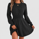 Annette | Women's Cable Knit Jumper Dress with Fitted Waist and Flared Skirt