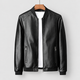 Anselm | Men's Leather-Look Bomber Jacket with Ribbed Trims