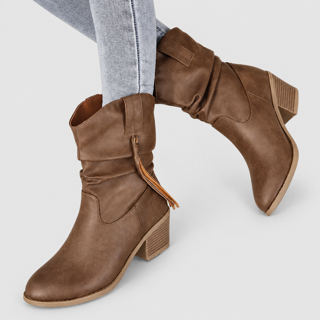 Women's Western Boots in Dark Brown B — view 6
