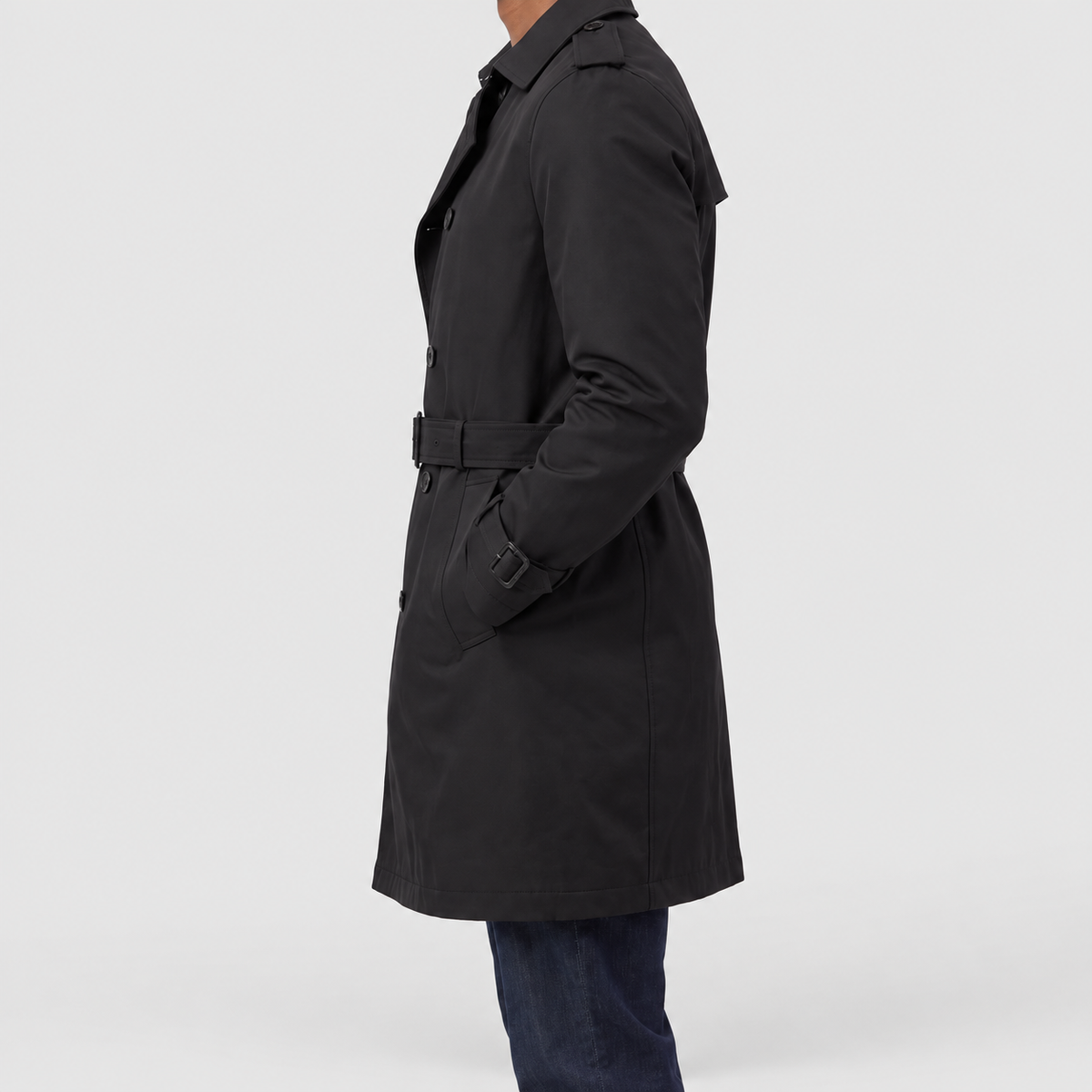 Men's Double-Breasted Mid-Length Trench Coat — view 3