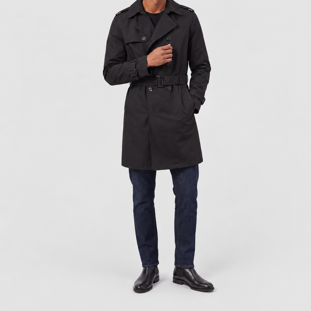 Men's Double-Breasted Mid-Length Trench Coat — view 5