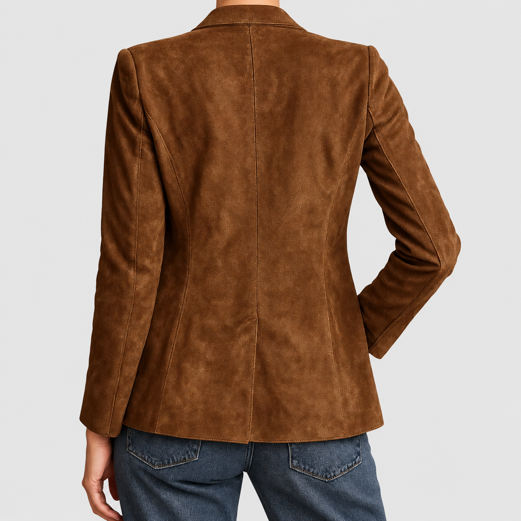 Women's Button-Down Faux Suede Blazer — view 2