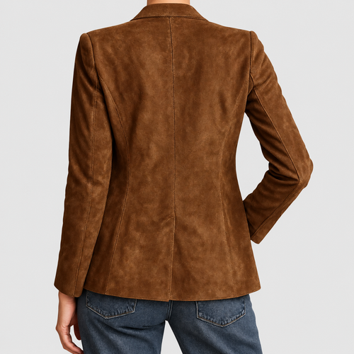 Women's Button-Down Faux Suede Blazer — view 2