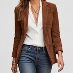 Women's Button-Down Faux Suede Blazer — view 6