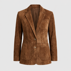 Women's Button-Down Faux Suede Blazer — view 9