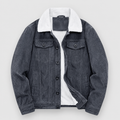 Men's Sherpa-Lined Corduroy Jacket in Grey — view 5