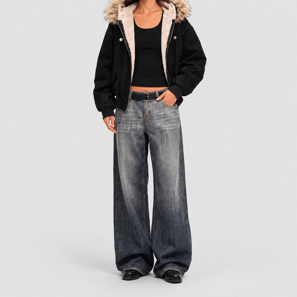 Women's Plush-Lined Hooded Bomber Jacket — view 3