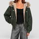 Avril | Women's Plush-Lined Hooded Bomber Jacket