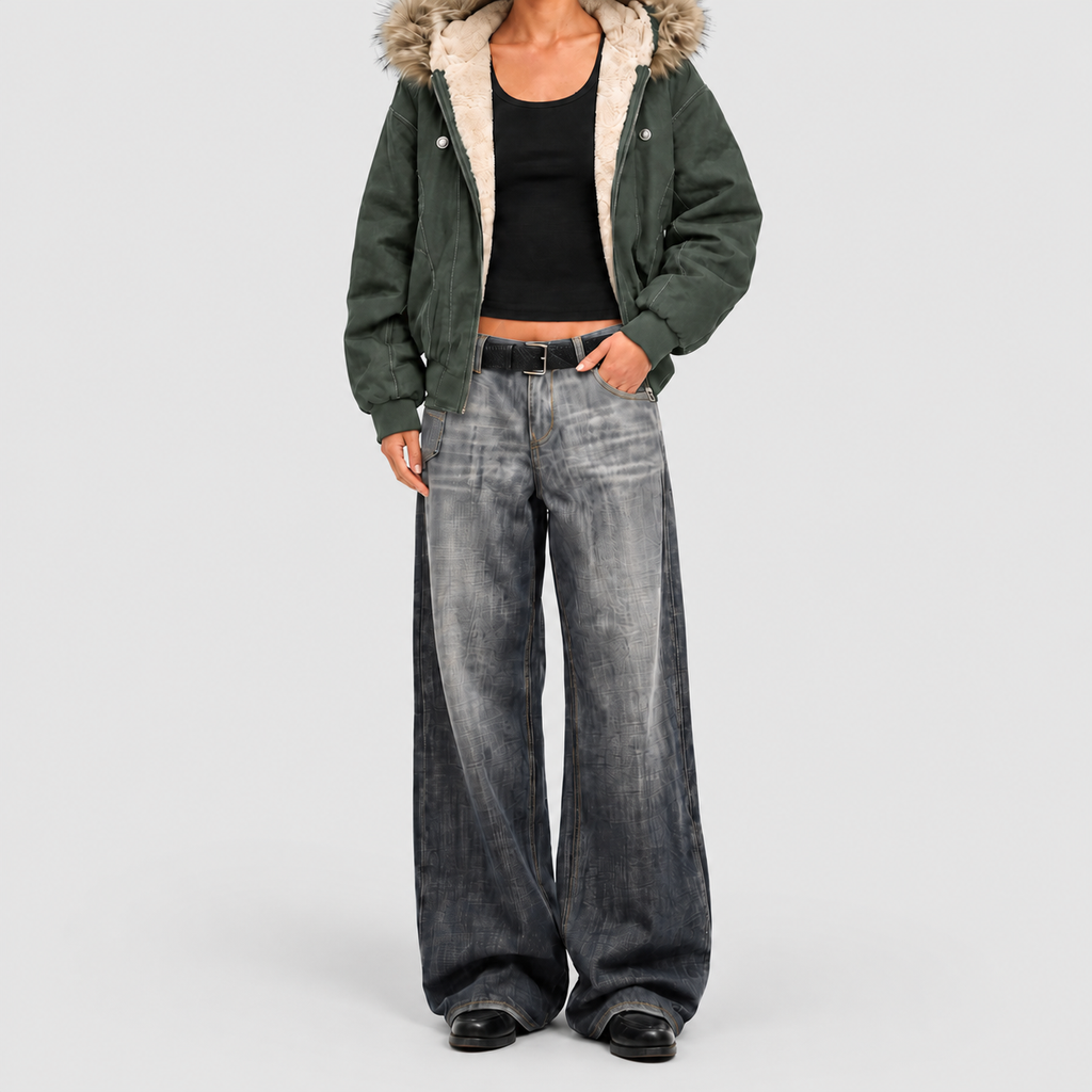 Women's Plush-Lined Hooded Bomber Jacket — view 8