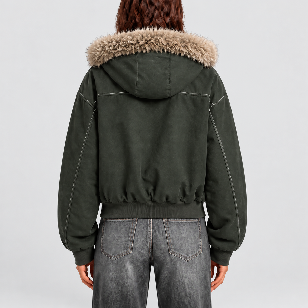 Women's Plush-Lined Hooded Bomber Jacket — view 10