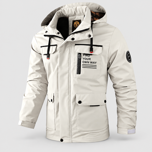 Men's Outdoor Hooded Jacket in White — view 1